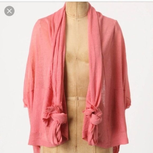 🧶Anthropologie Sheer Linen Wrap, XS - Picture 1 of 8